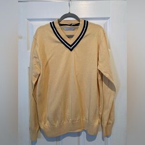 Men's Classic V-Neck Sweater in Cream